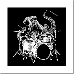 SEEMBO Octopus Playing Drums Drummer Drumming Band Posters and Art